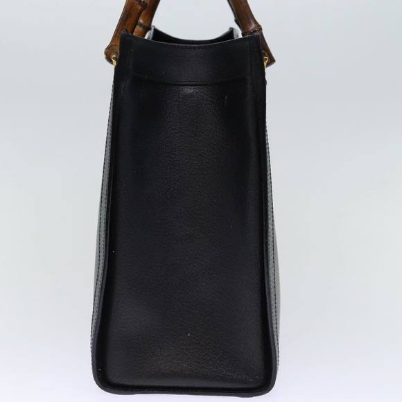 GUCCI Bamboo Hand Bag Leather Black 002 1186 0260 Auth 72838 - Picture 4 of 16